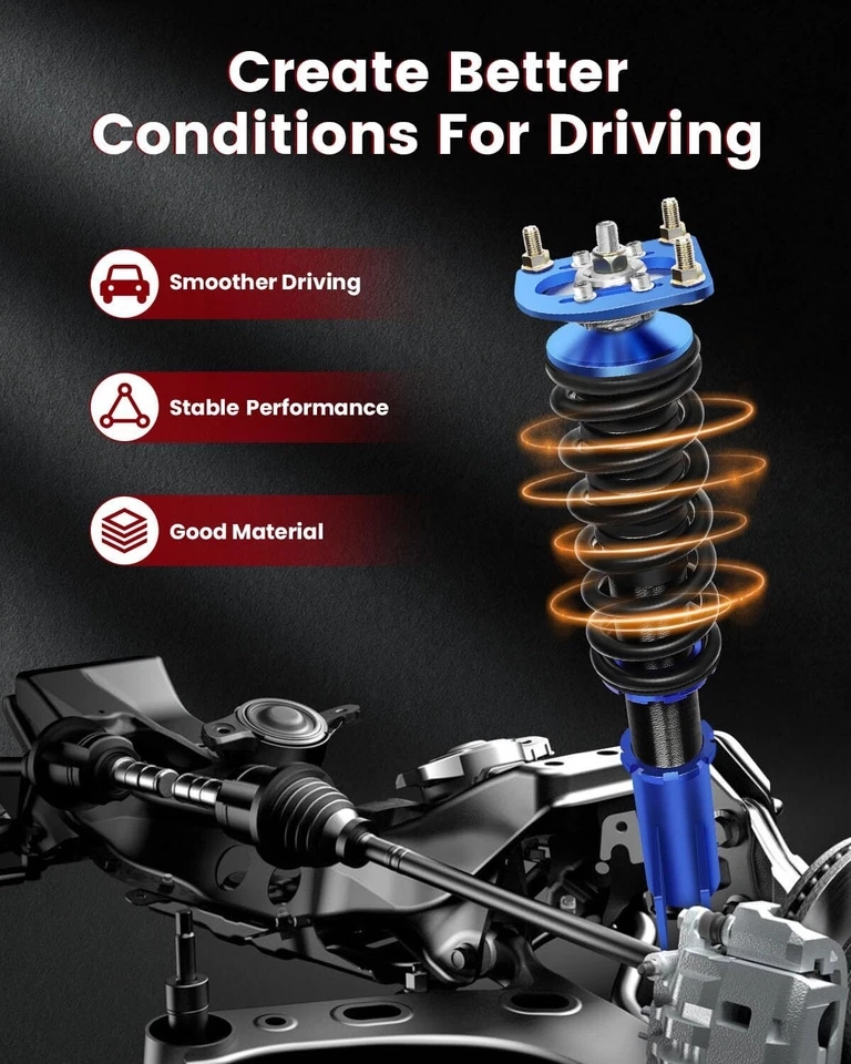 Kit de muelles de suspensión enrollables para Ford Mustang 1994-04 amortiguador puntales altura ajustable Foto 2 de 4
