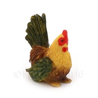 Dolls House Miniature Green And Brown Hen Dolls House Miniature Green And Brown Hen