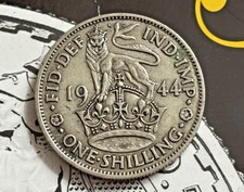 1944 George VI British Silver One Shilling Coin
