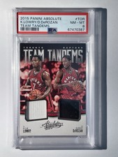 2015 PSA Lowry DeRozan Toronto Raptors Dual GAME WORN Patch JERSEY # MATCH 10/99