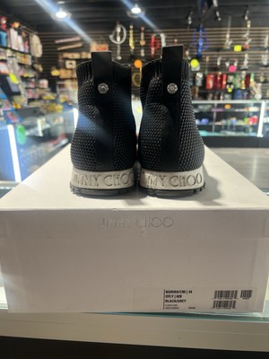 Jimmy Choo Norway Black Grey Socks Sneakers Men's 12 US (44/5