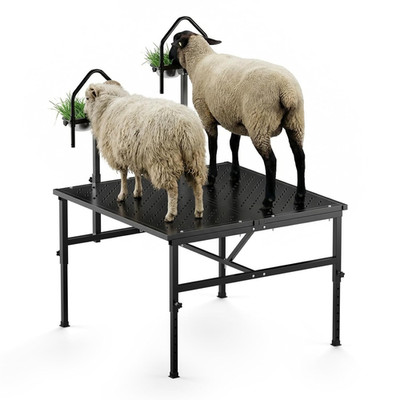 Goat Milking Stand,1000Lbs Metal Goat Stand with Feed Bin,Headpiece, Livestock T