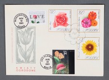 MayfairStamps Poland FDC 1966 Nakano Perfin Flower Combo US Mixed Frank First Da