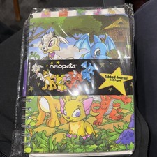 Vintage 2003 Neopets Ruled Paper Pair Spiralbound 100 Pages Notebook Red Dragon