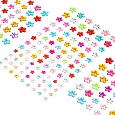 505Pcs Gems Stickers for Crafts 5 Sheet Flower Rhinestone Stickers Multicolor