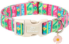 Summer Dog Collar Colorful Geometric Dog Collars for Large Dogs - Lightweight Ad