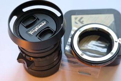 [NEAR MINT+++] Voigtländer NOKTON 28mmf1.5 Asp. LeicaM-Mount , LH-6, k&f e-mount