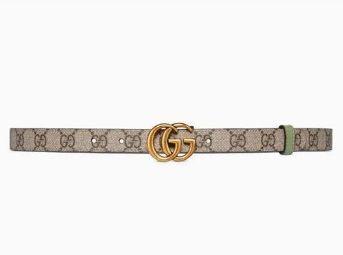 Gucci GG Marmont Reversible Thin Belt Beige/Black 65941892TIC9257 Size 100
