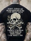 Men's cotton skull pattern T-shirt, casual sports style, loose fit