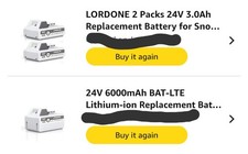 Snow Joe Sun Joe 24V Battery Series Pro 3 Pack. 2x24v3a, 1x 24v6a