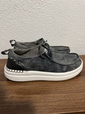 Hey Dude Women's Wendy Rise Rivet Onyx Grey Size 6 Slip On Casual Comfort Shoes