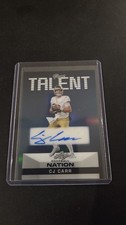 CJ CARR AUTO 2025 LEAF FOOTBALL NATION PURE TALENT NOTRE DAME QB 3/3 Clear Blue