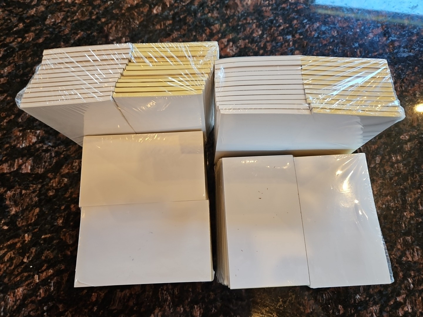 96 Scratch Pads, Size 3 x 5, White Paper, No Ruling, 4 Bundles