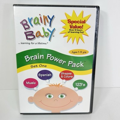New Brainy Baby Brain Power Pack Dvd Box Set Spanish Music Shapes & Colors 123 s