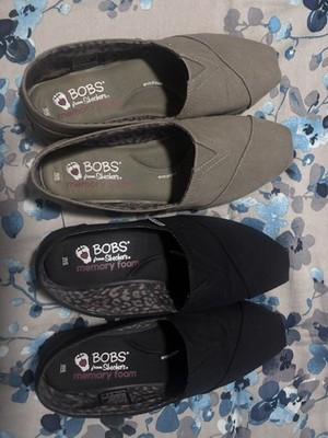 Lot 2 6 Sketchers Bobs Memory Foam Black Sage Green