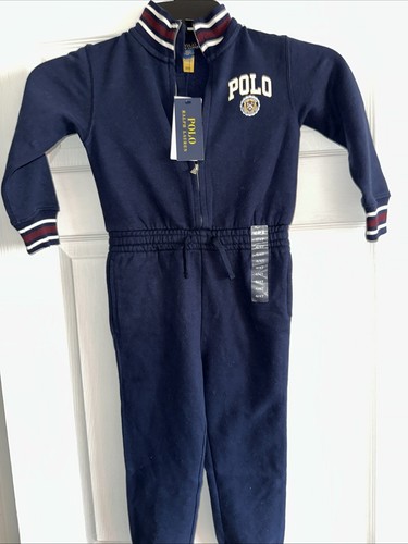 Polo Ralph Lauren size 4 Girls Navy Blue Jumpsuit Long Sleeve - Picture 1 of 6