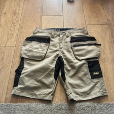 SNICKERS 6101 LITEWORK SHORT + HOLSTER POCKETS KHAKI MENS WORK SHORTS Sz 48 33”