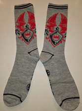 DC Comics Batman Socks Men Size 6-12 Gray/Red