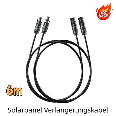 1 Paar 6m Solarkabel Solarpanel Verlängerungskabel für Powerstation Dabbsson