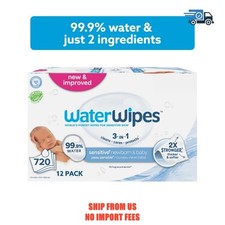 WaterWipes Sensitive Newborn Baby Wipes, 99.9 Water, Unscented Hypoallergen