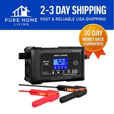 Intelligent 25A Car & Boat Battery Charger with Auto-Detection - Compact & Safe