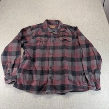 Orvis Shirt Jacket Mens Large Red Palid Flannel Pockets Outdoor Workwear