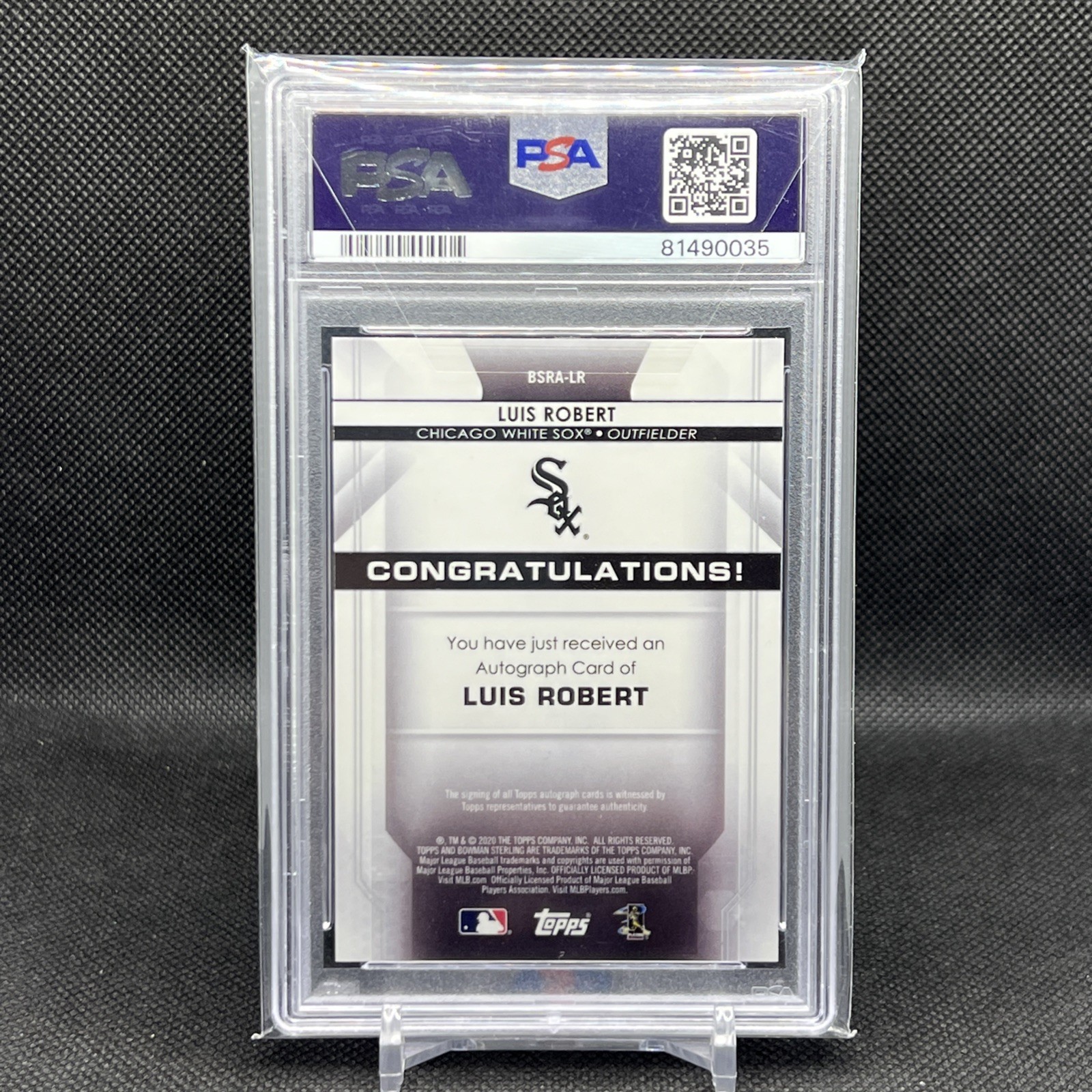 2020 Bowman Sterling Luis Robert RC Auto Wave /125 PSA 10 White Sox Orioles view 3