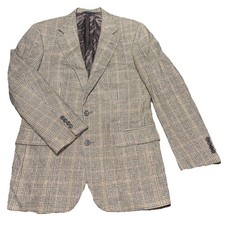 Vintage Brooks Brothers Camelhair Blazer Plaid Mens 39 USA Made Union Made Brown