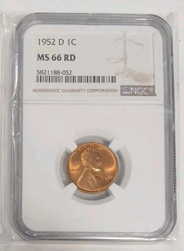 1952 D Lincoln Cent NGC MS 66 RD