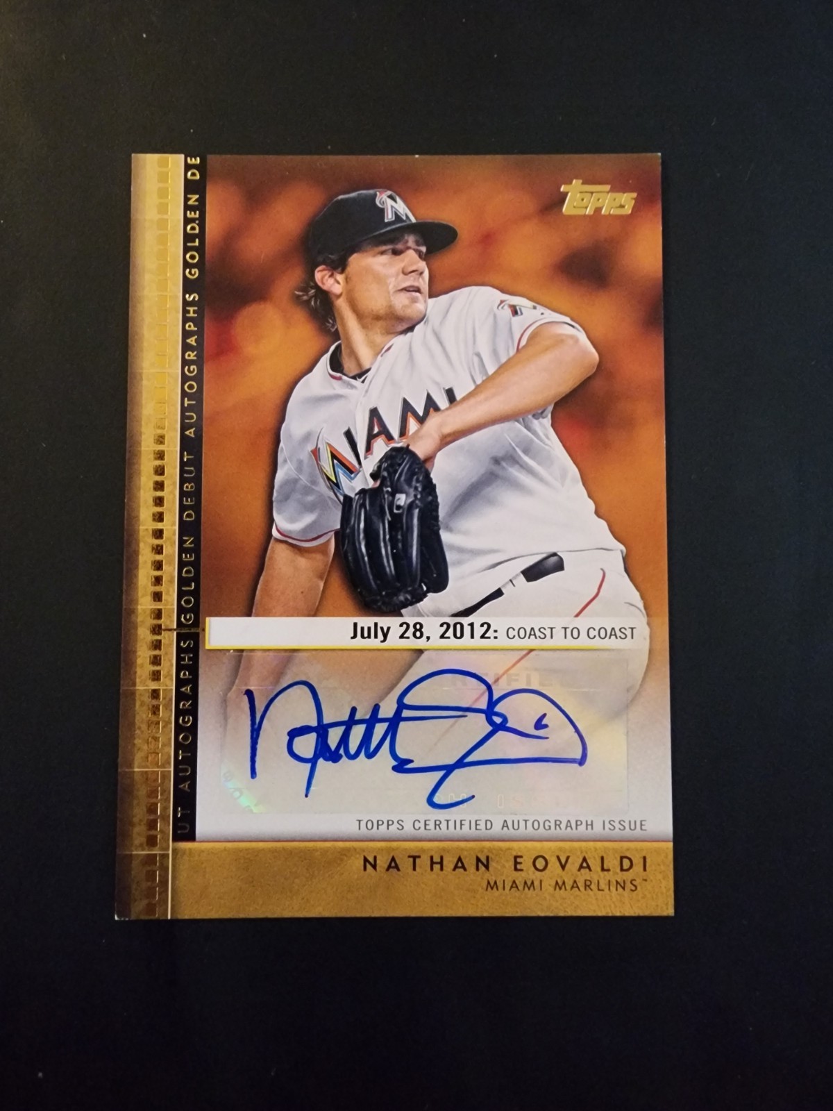 2012 Topps Update Golden Debut Autographs Nathan Eovaldi #GDA-NE Auto