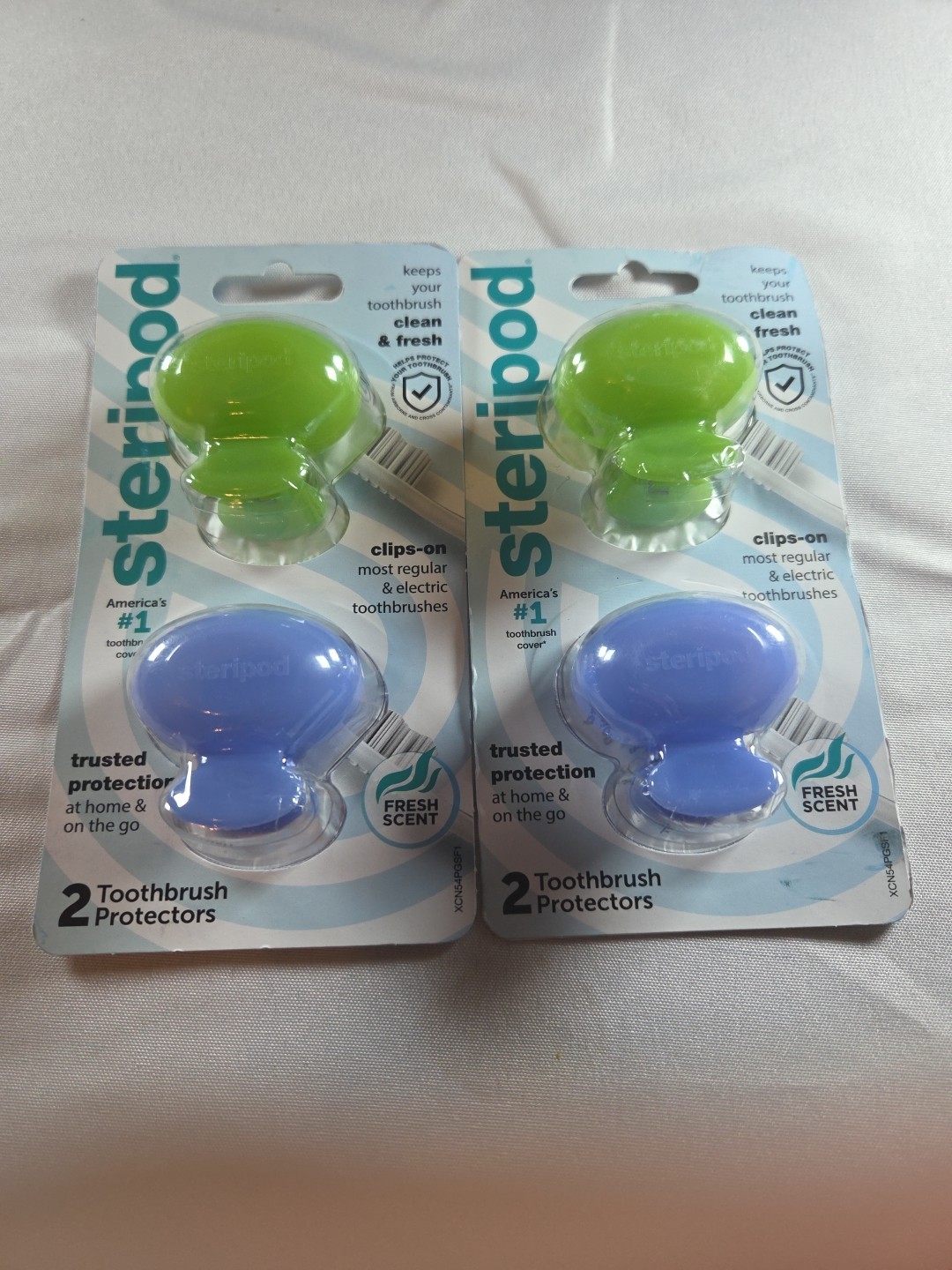 4 X STERIPOD Clip On Toothbrush Pod Protector Sanitizing Cas