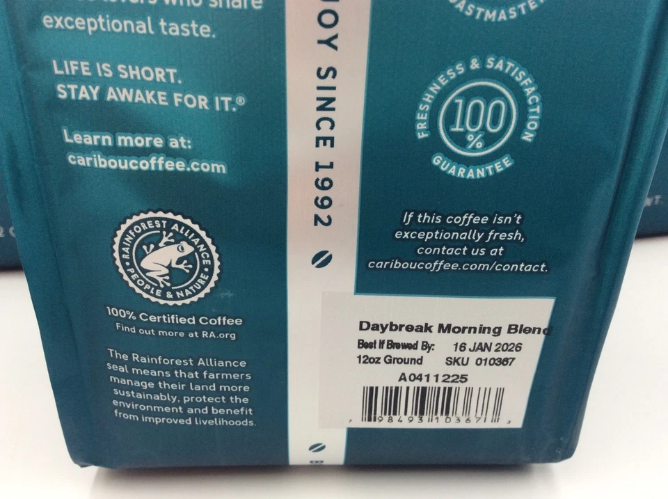 Mezcla de café molido Caribou Daybreak tostado ligero 12 oz ENE/2026, 6/BOLSAS Foto 3 de 3