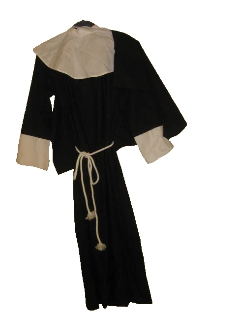 Disfraz Hábito Monjas Halloween Talla Mediana con Tocado, Cinturón Cuerda Foto 3 de 4