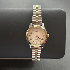 Timex Indiglo Expanding Bracelet Quartz Watch gold silver steel  tone 25mm