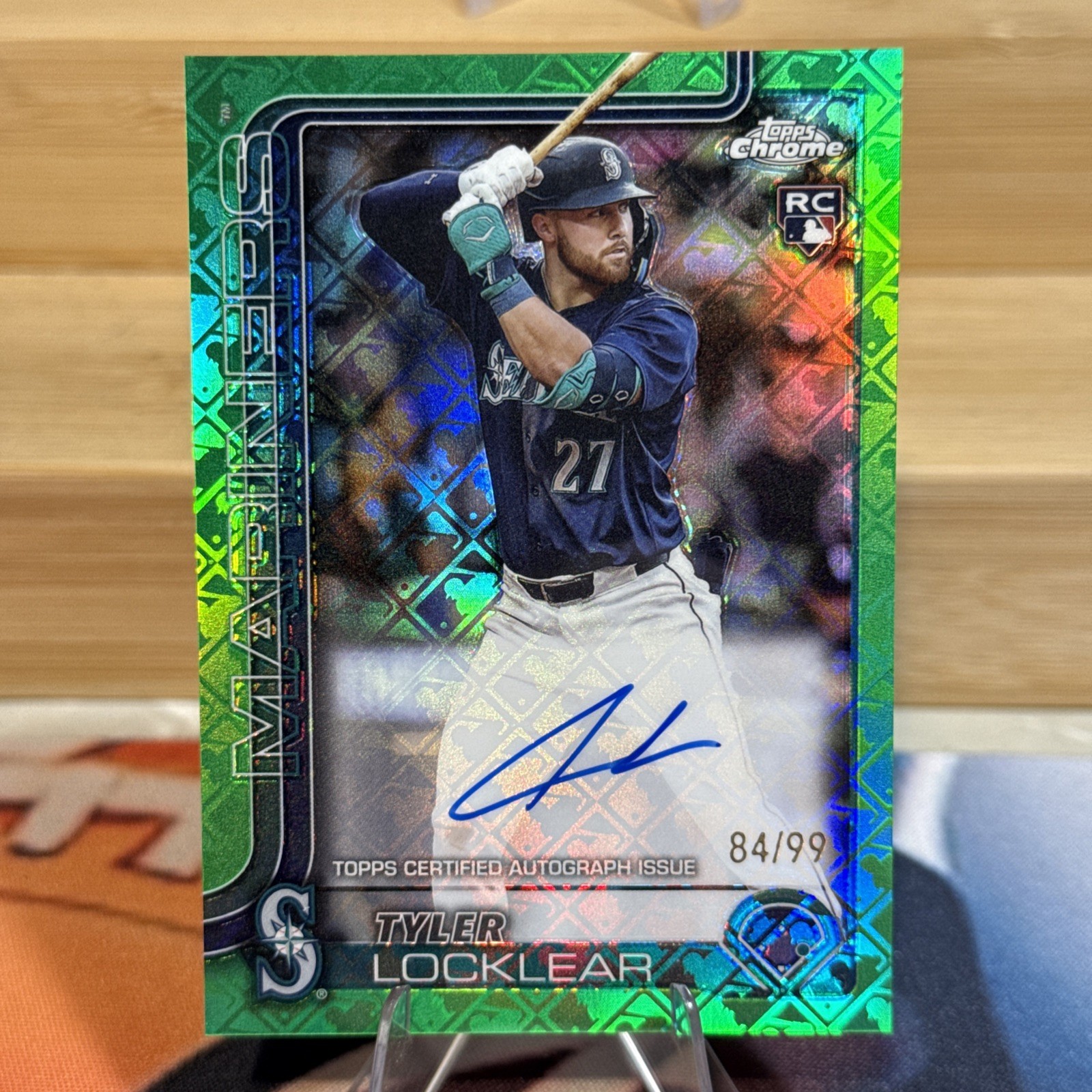 2025 Topps Chrome Tyler Locklear /99 Green Logofractor Rookie Auto #RA-TL