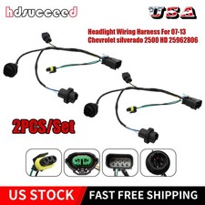 2pcs For 2007-2013 Chevrolet Silverado 1500 Hd 25962806 Headlight Wiring Harness