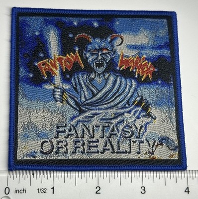 Fantom Warior Fantasy Or Reality blue border woven patch
