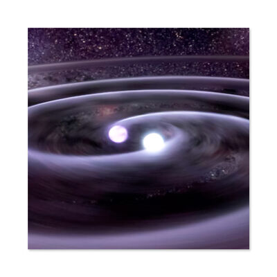 Space NASA Binary Star System Concept Illustration Large Wall Art Print Square