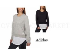 NEW WOMEN'S ADIDAS FRENCH TERRY MESH DUAL LAYER SWEATSHIRT VARIETY SZ/CLRS