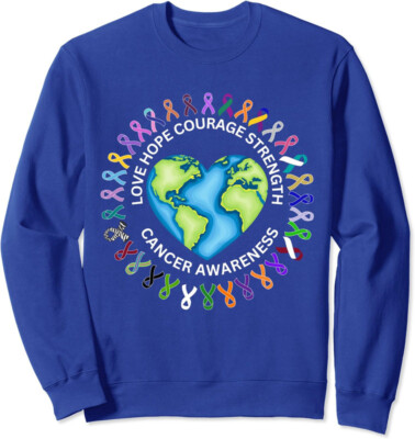 All Cancer Matters Survivors Awareness Support Ribbon Unisex Crewneck Sweatshirt