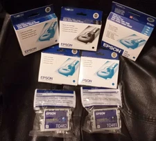 GENUINE EPSON INK T048120 (BLACK - 2) AND T048220 (CYAN -5) - SEALED