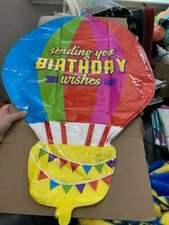 Betallic Mighty Bright Sending You Birthday Wishes 30" Foil Balloon New!!!