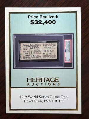 2023 Heritage Auctions National PROMO 1919 World Series Game One Ticket **READ