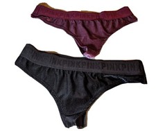 Victoria's Secret pink thongs NWOT, crushed Velvet, small.