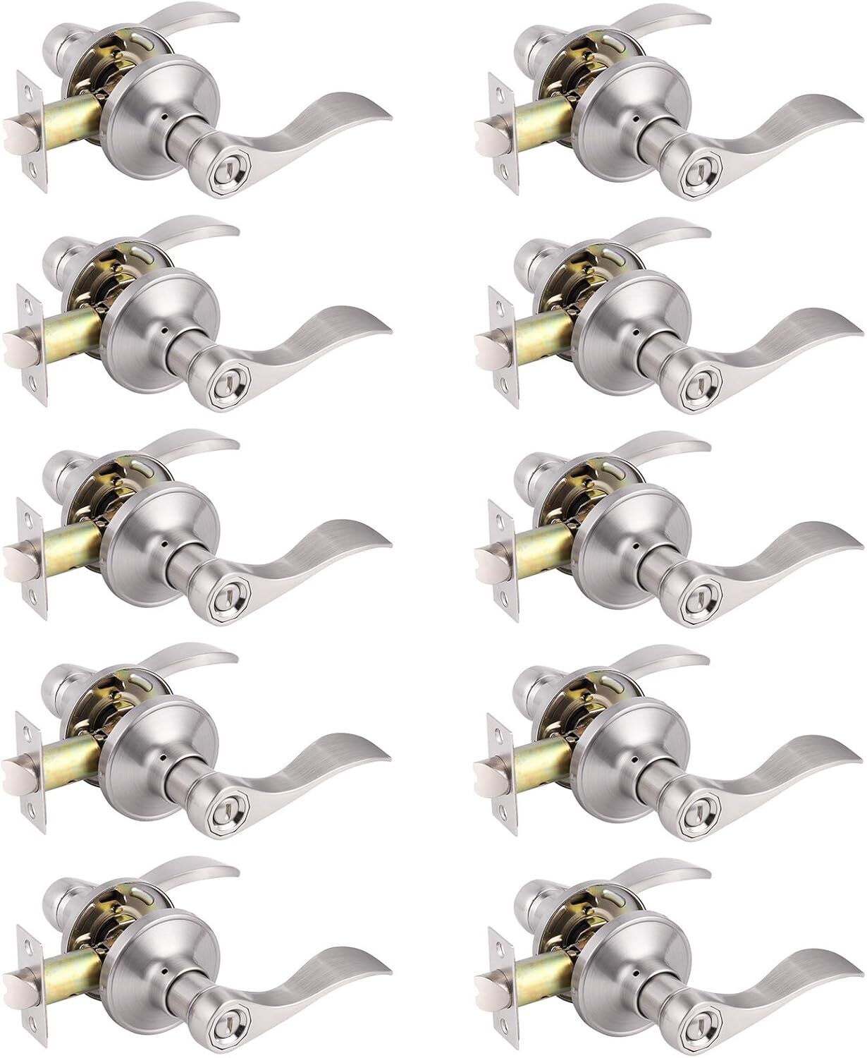 Privacy Door Handles in Brushed Nickel Interior Door Lever Satin Nickel Privacy-image