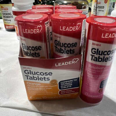 Leader Lift Fast-Acting Glucose Chewable Energy Tablets Raspberry 7 Pack 10 Tabs