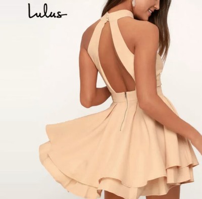 dress rehearsal peach skater dress