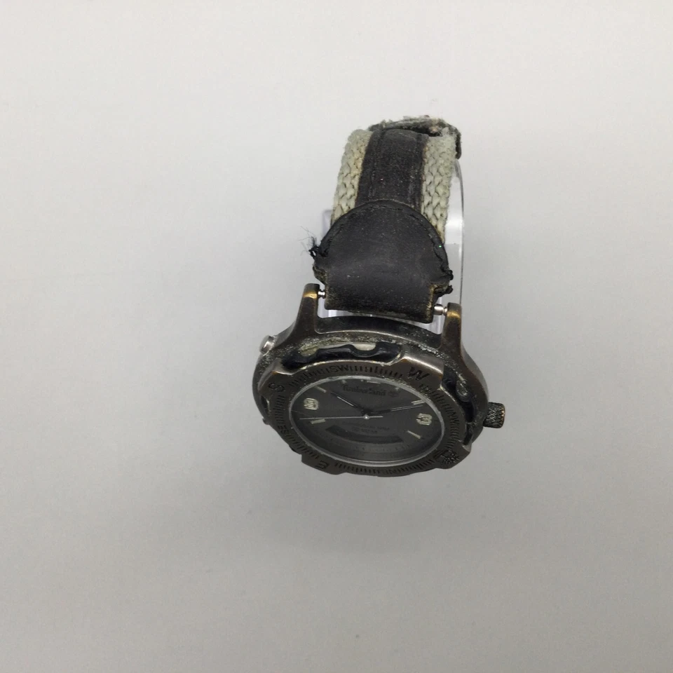 Reloj Timberland Hombre 39mm Tono Plateado Analógico Digital Gris Banda Negra Batería Nueva Foto 3 de 4