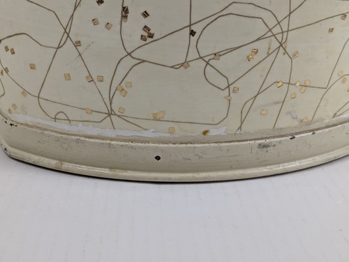 1960’s Pearlwick Hamper MCM Gold Speckles Atomic Hamper Padded Stool 17" Tall - Picture 13 of 24