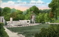 Postcard Scarce Cain Park Open Air Theater Cleveland Heights Ohio Linen 1942